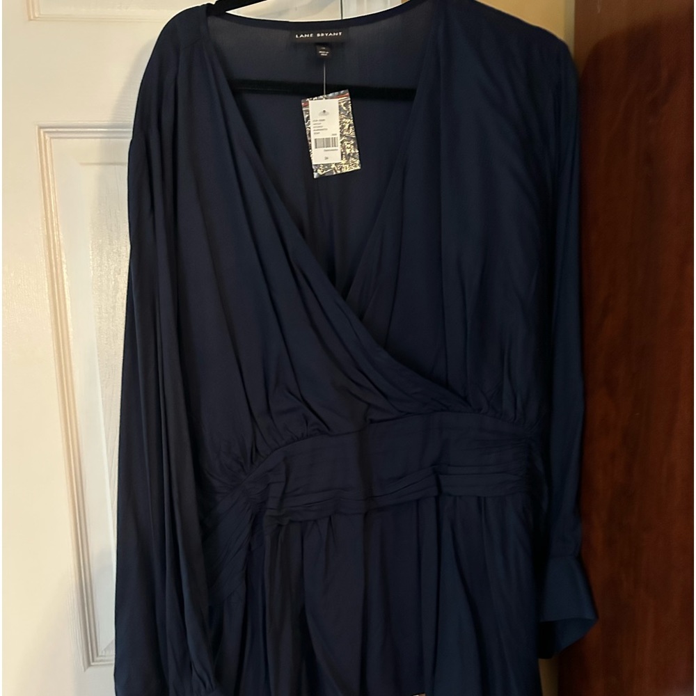 Lane Bryant long sleeved elastic waisted blouse